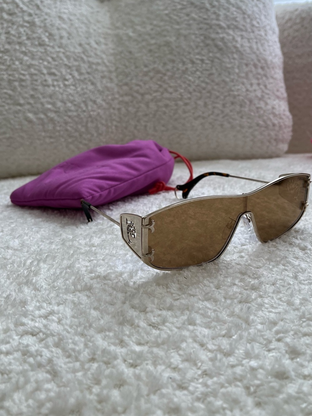 Emilio Pucci Purple Pouch Shield Sunglasses with Brown Lenses